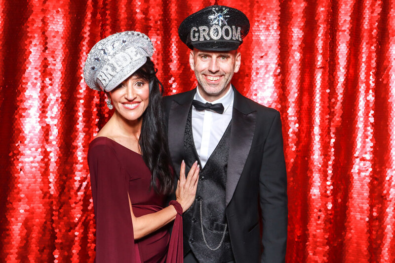 red sequins wedding backdrop photo booth