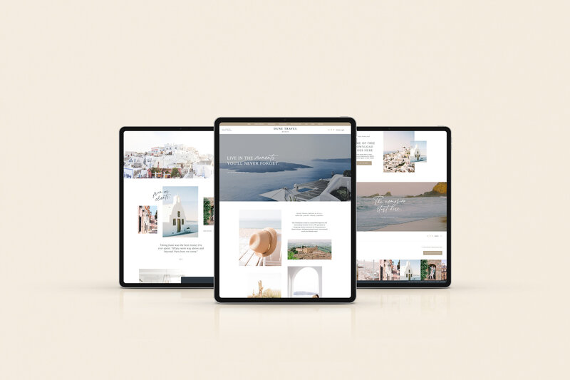 a mockup of a luxury website for a travel agency