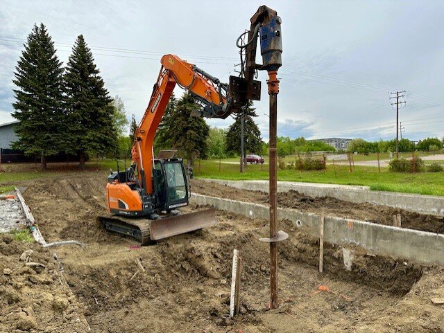 industrial installation of screw piles