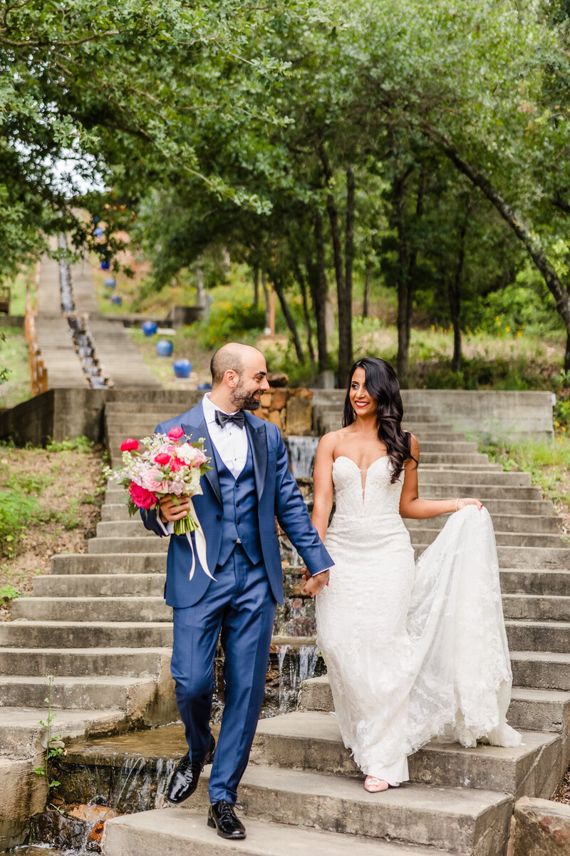 Bride and Groom embrace during their wedding in Chicago, Illinois.