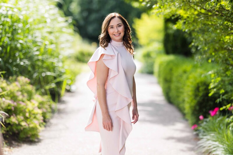 Dawn Roberson in a pink dress