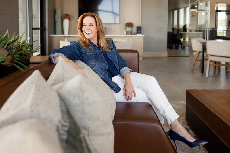 woman poses for brand headshot photo with JM Visual Art Co in Castle Rock, CO