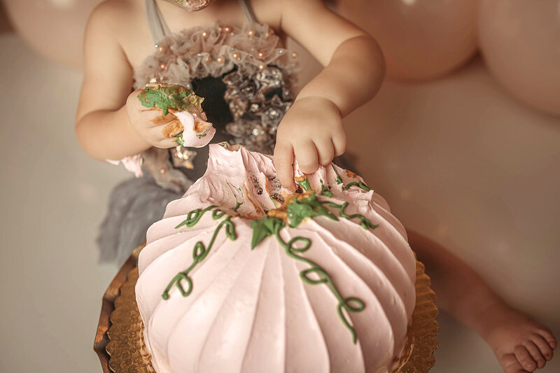 rose gold cake smash ashley mcclintock photography norman oklahoma 3