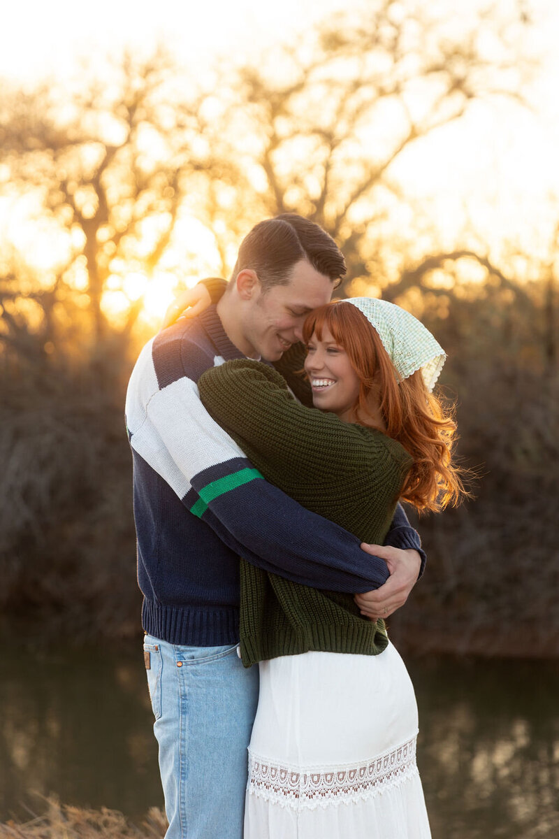 Couple enjoying a beautiful sunrise session in Utah, captured by Lamblight Photography