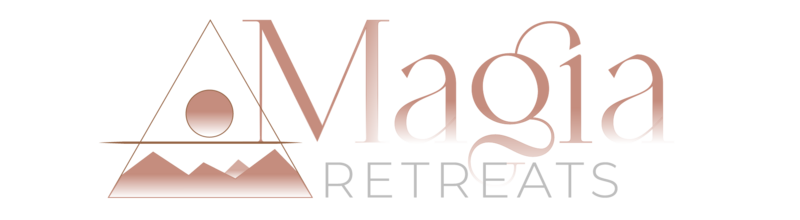 Magia Retreats logo rose gold
