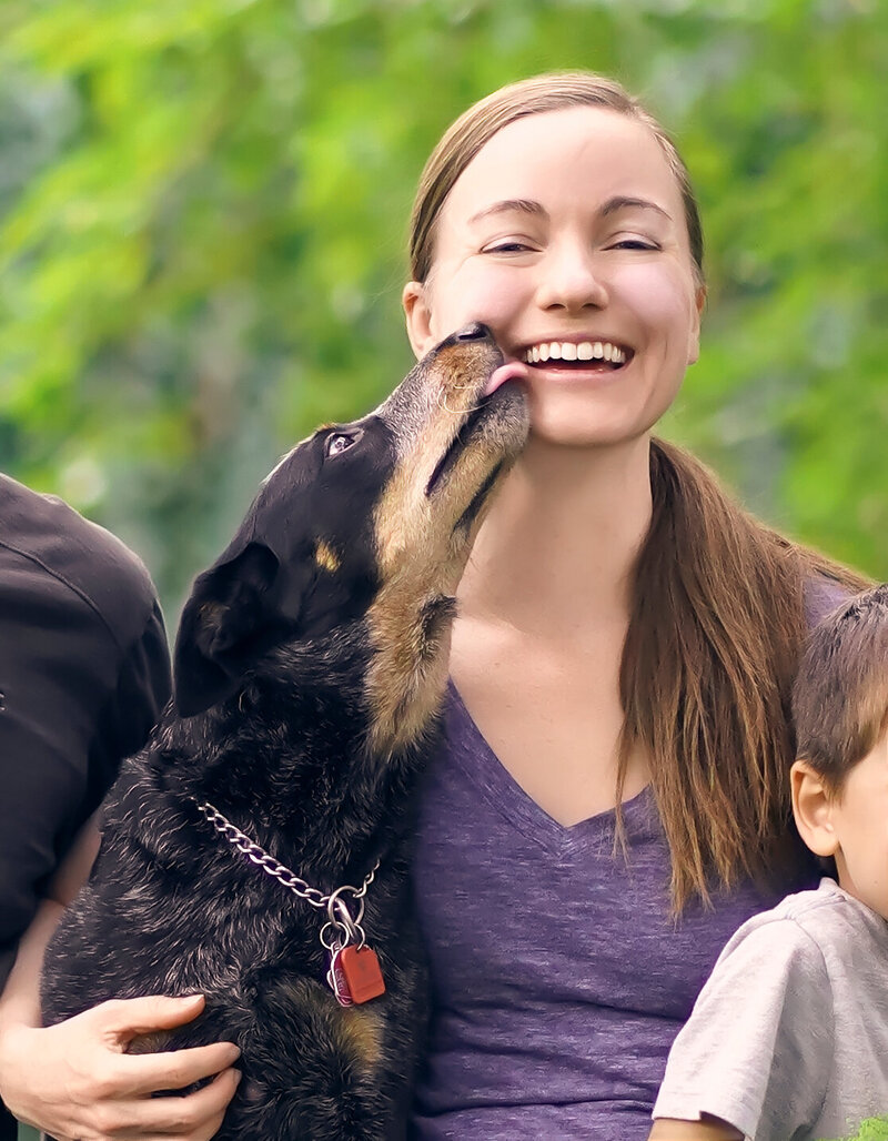 Woman and Dog Happy-(1 of 1)