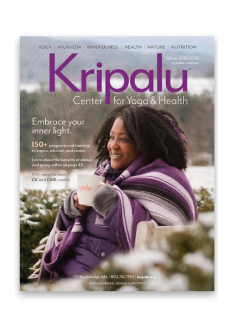 magazine cover with woman drinking hot drink