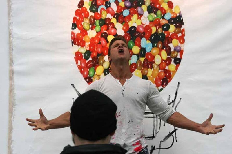 Brent Ray Fraser Waterfall Gallery Skull Live Painting Performance 2013 - 05