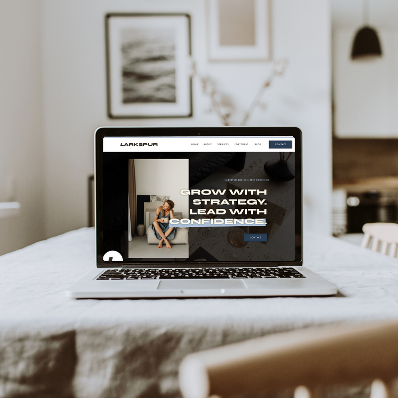 Black and Grey Minimalist Laptop Mockup Instagram Post