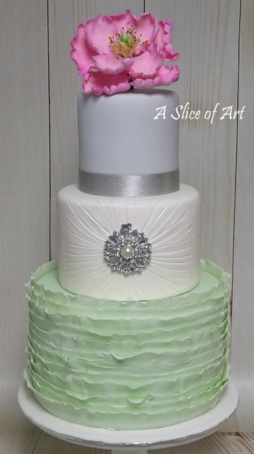 frilled wedding cake