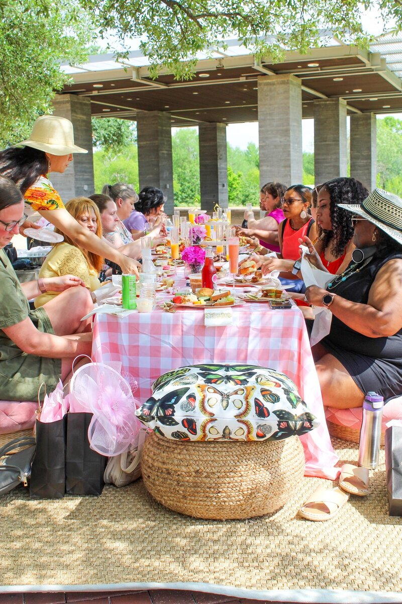 Guests enjoying a luxury picnic