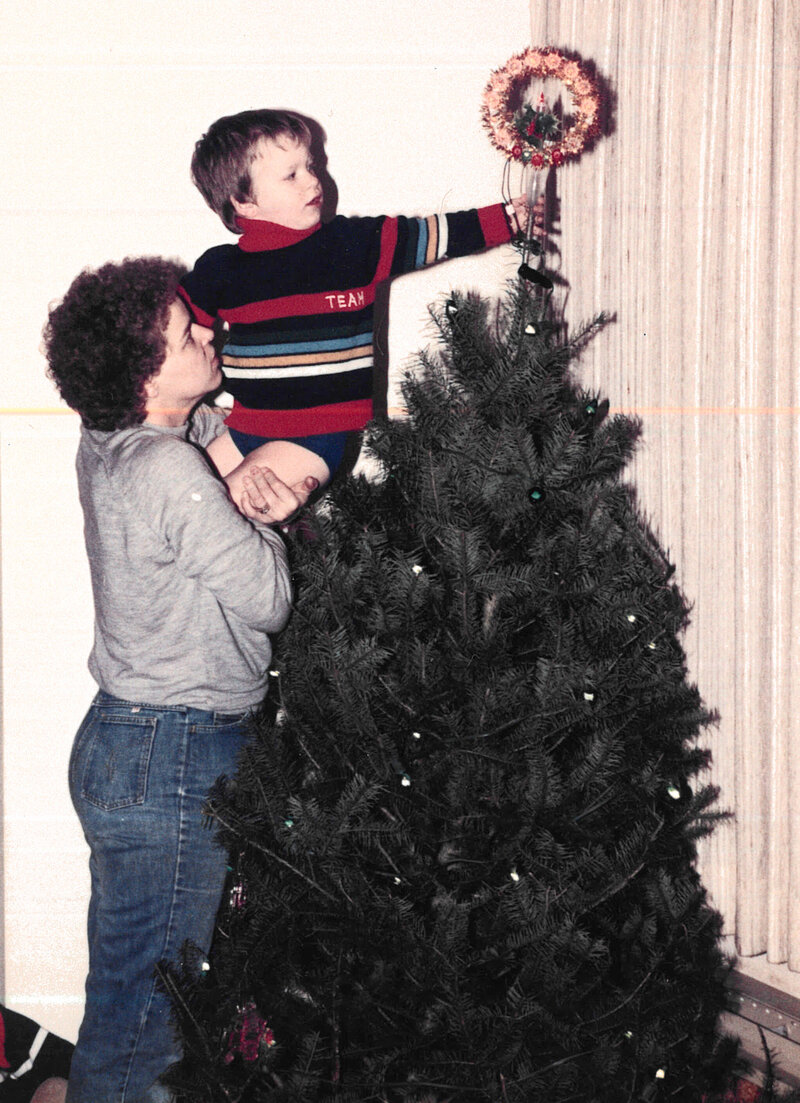 Brent Ray Fraser Helps His Mom Decorate The Xmas Tree 1981