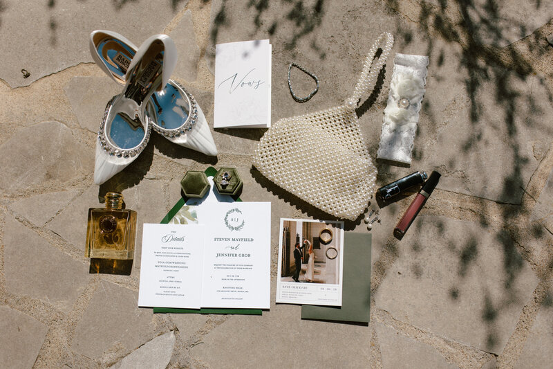 detail flatlay photos at Knotting Hills Wedding venue