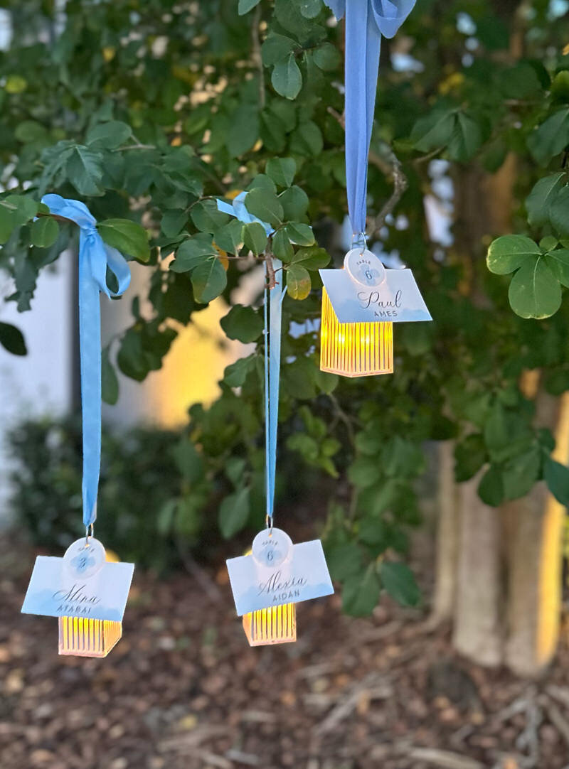 Whimsical Hydrangea Tree Escort Lanterns by @wedluxecreative for @brucerussellevents 5