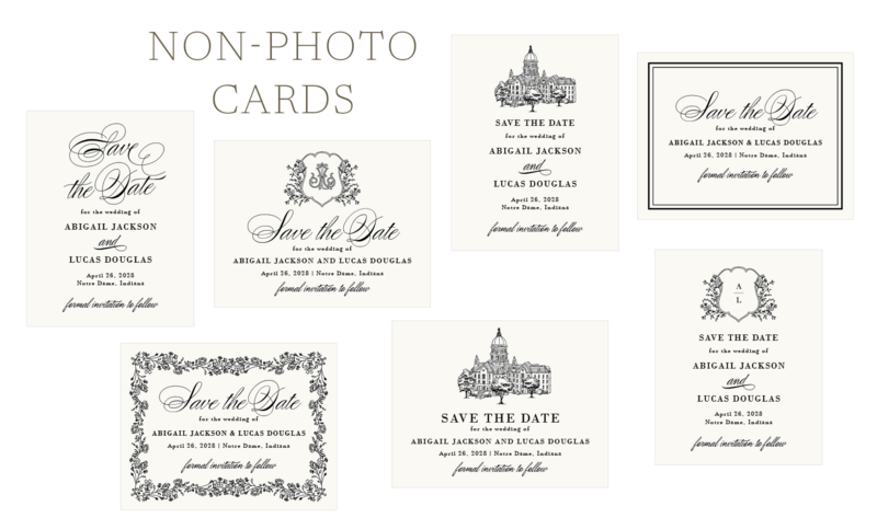non-photo save the date card layouts