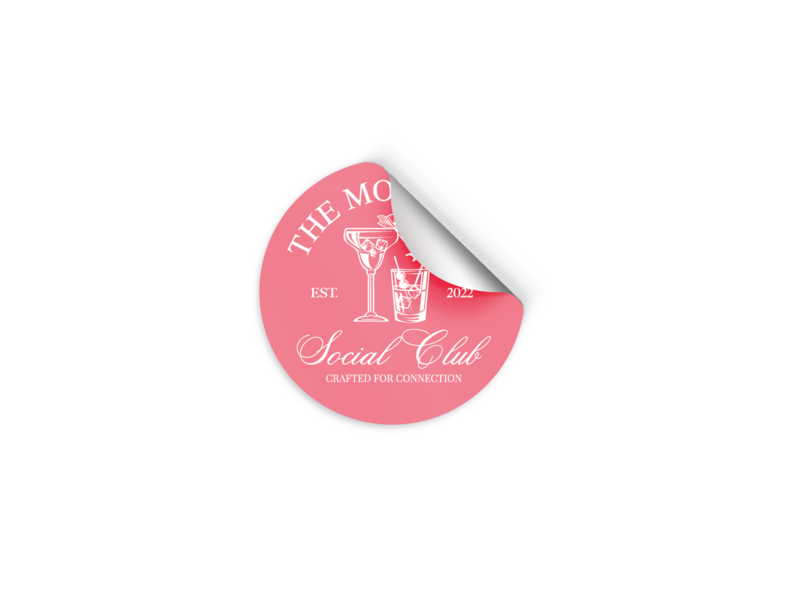 Sticker decal for Social Club for Mocktail Mom design by Amanda Newman Design in Paducah, Kentucky
