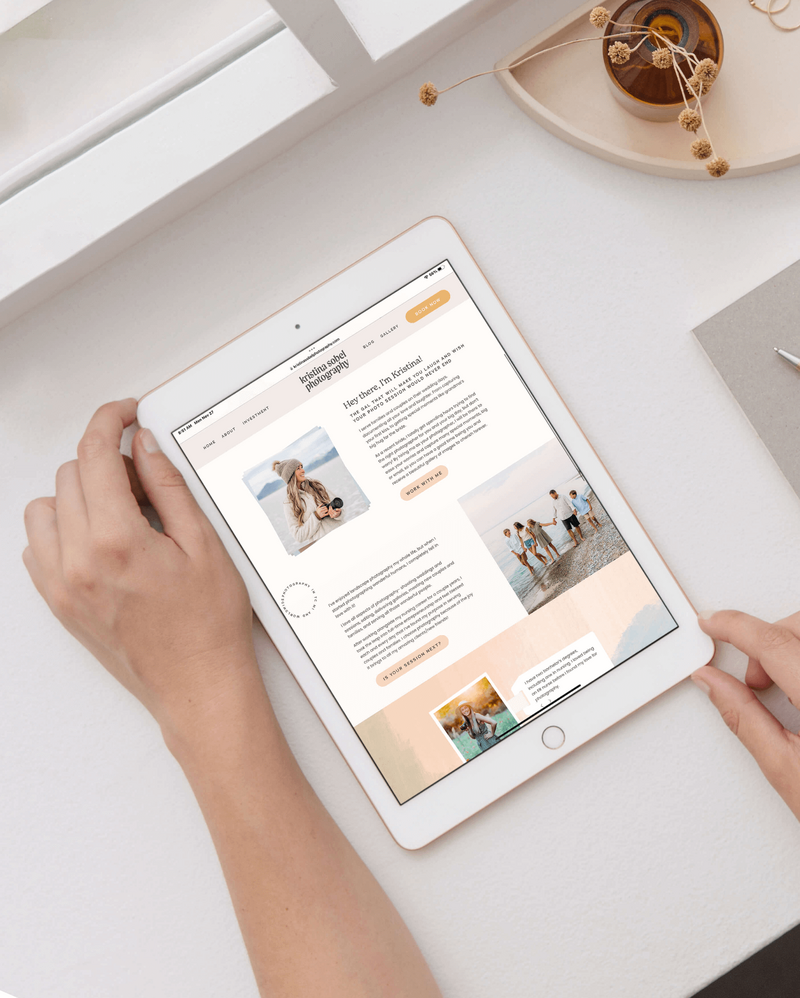 floral and fresh web design for traverse city photographer