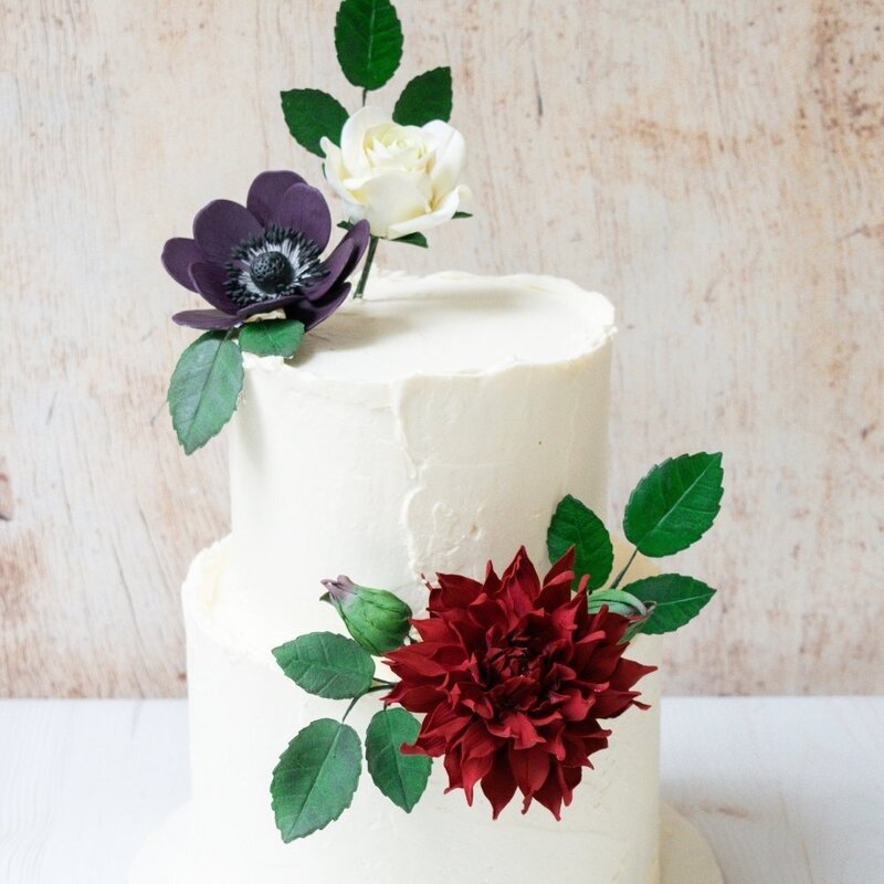 sugar flower bundles by kelsie cakes jewel tone dahlia and roses