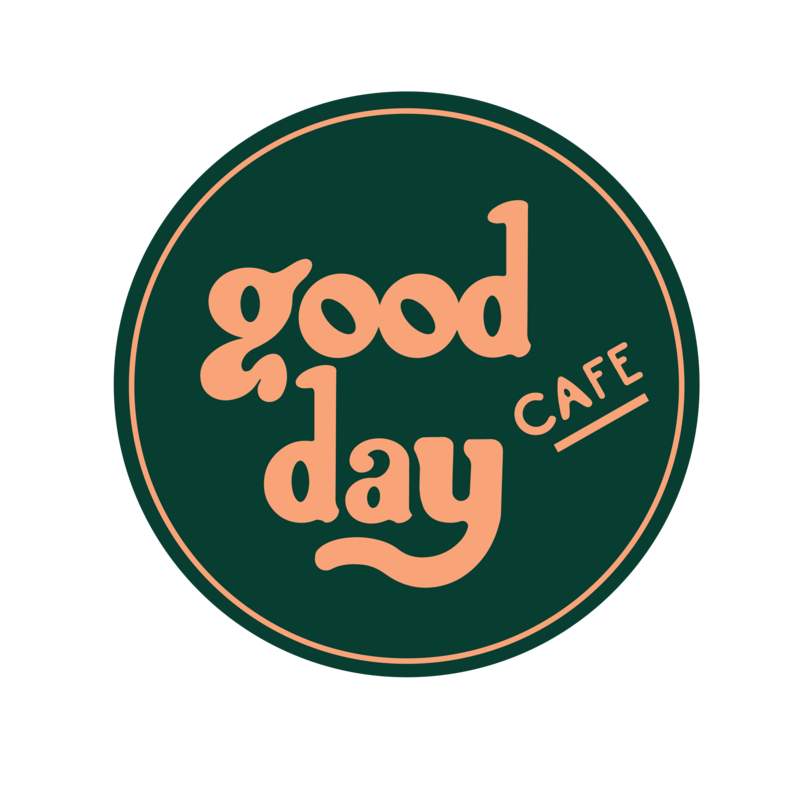 Updated logo and brand elements for Good Day Cafe in Oxford, MS. This project included a primary logo, secondary logo, and other brand elements.