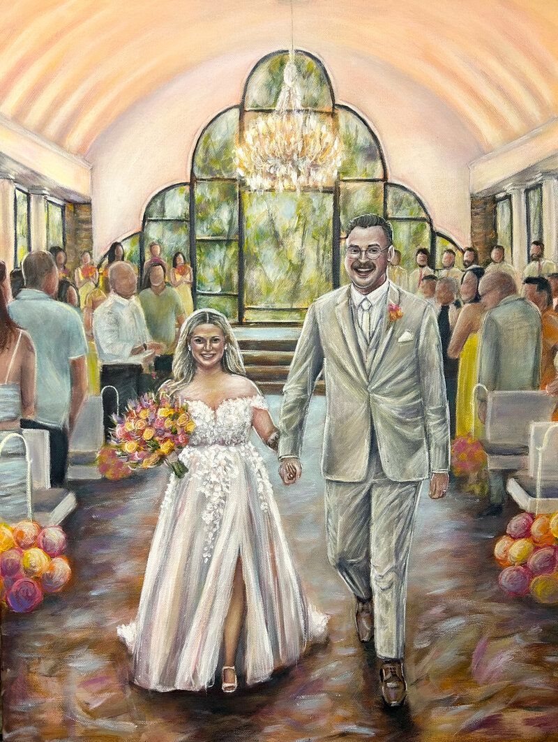 Live Wedding Painting at Stone Glass Chapel in Missouri