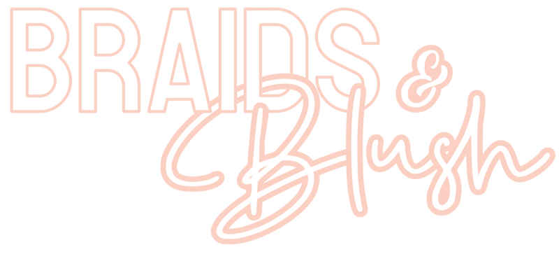 Braids and Blush stacked secondary logo in orange