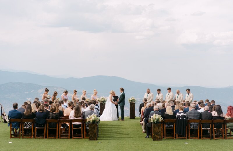 Gorgeous colorado mountain wedding ceremony at Echo Mountain wedding venue