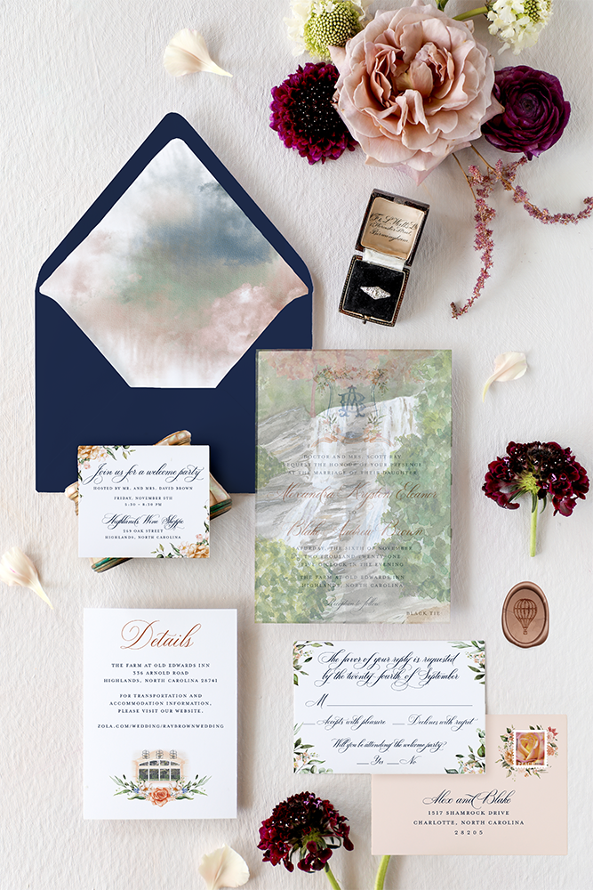 Free Flat Lay Of Paper Mock-Up Rustic Wedding Invitation With