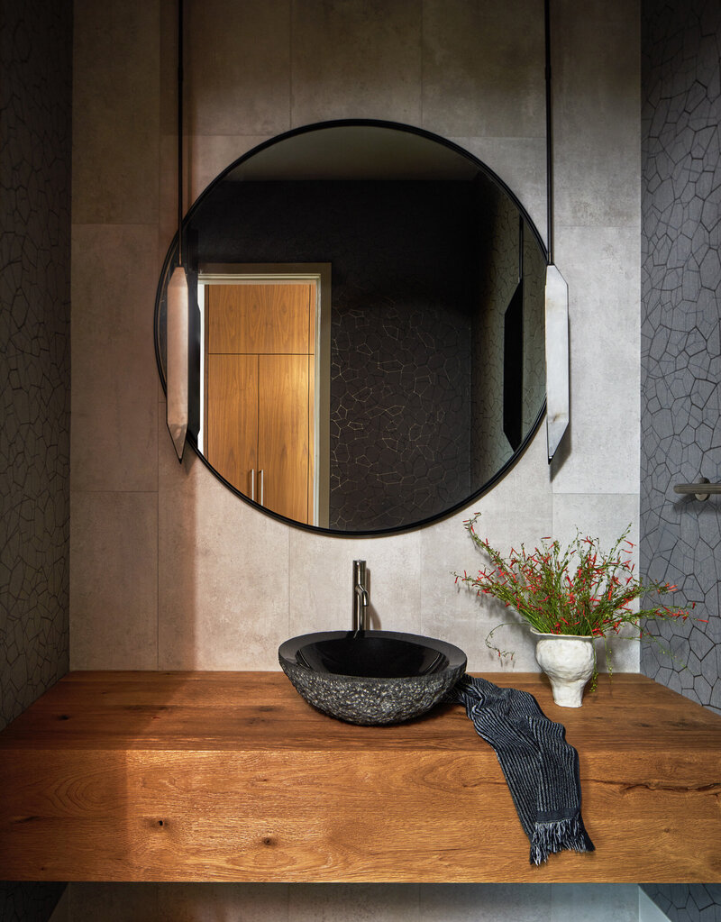 modern-home-powder-floating-wood-vessel-sink-round-mirror