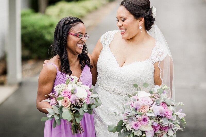 bride and bridesmaid by Knoxville Wedding Photographer, Amanda May Photos