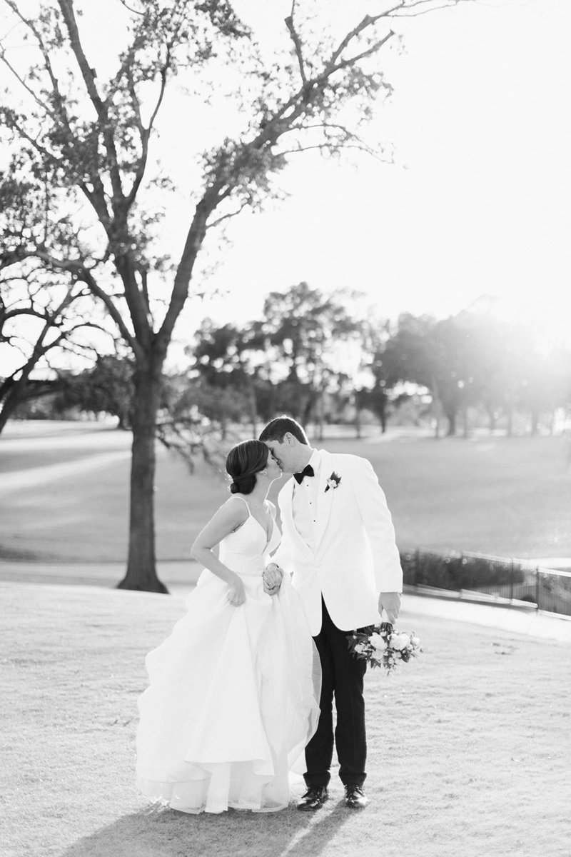 Bride and groom walk up memorial steps at their DC wedding