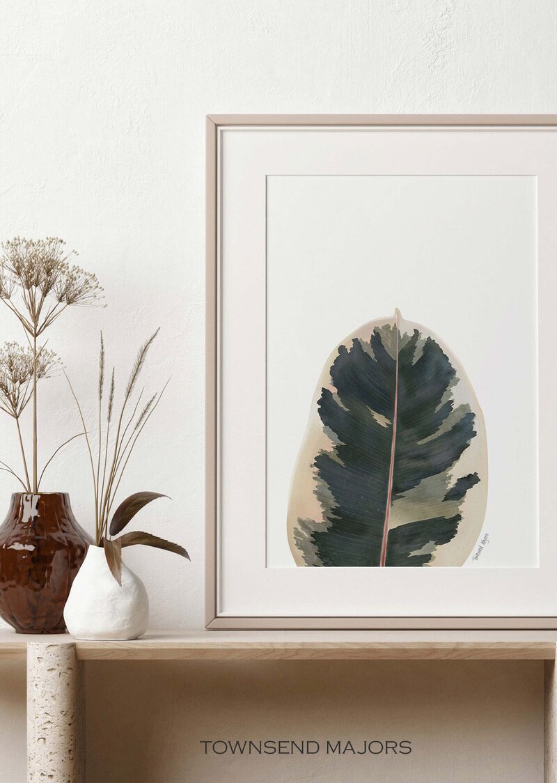 Townsend's framed rubber tree art print