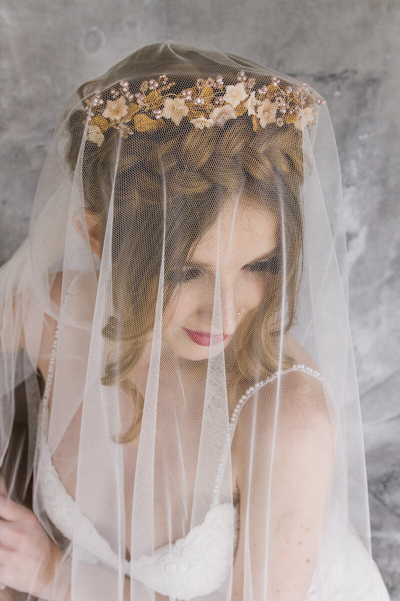 bohemian romantic bride flower crown