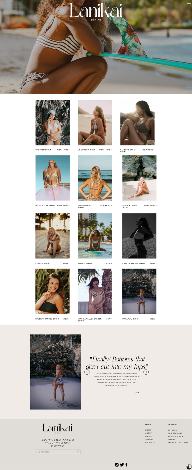 Website product page