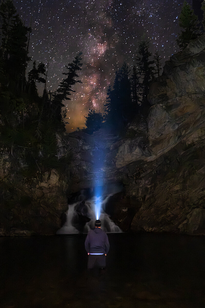 Braving the cold waters in the dark of night for empowerment.