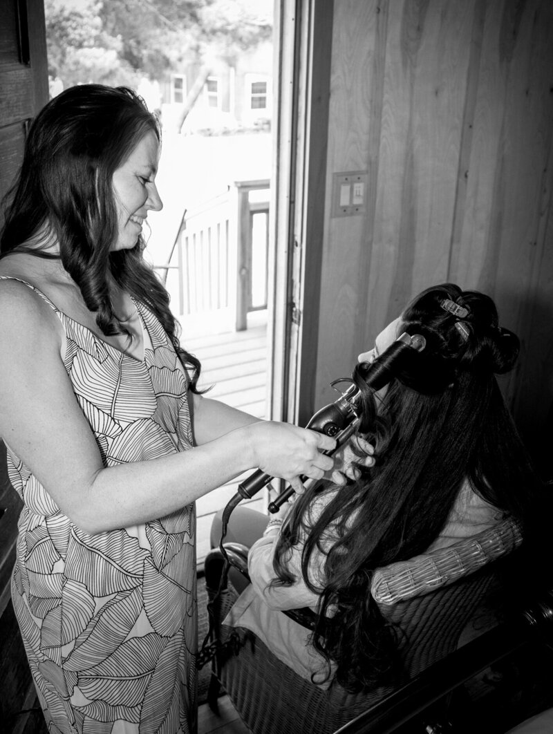 Heidi doing hair while talking with the client | Hair Session