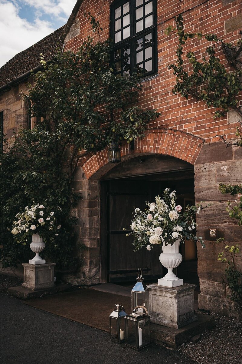 Entrance flowers at Brinsop Court
