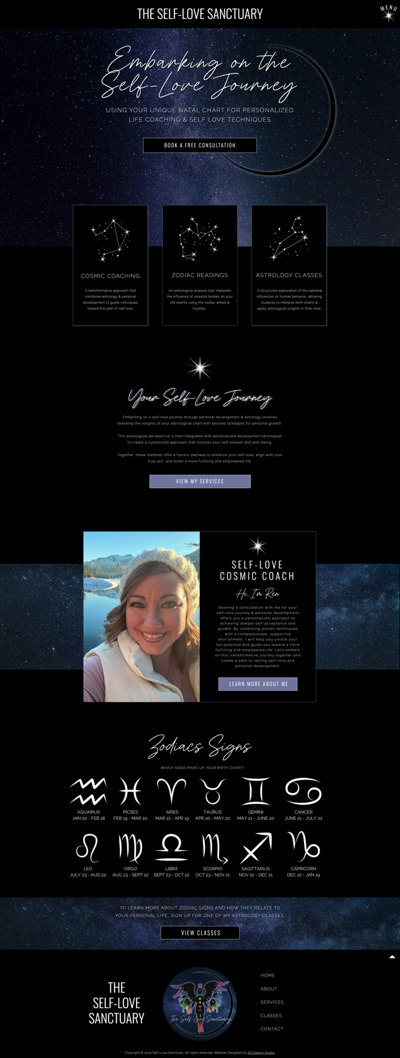 Featured website design project for The Self Love Sanctuary in Tacoma, Washington created by AQ Design Studio