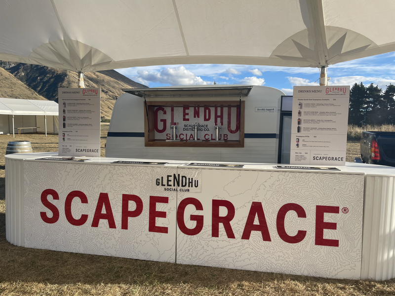 Bold red and white event signage for a corporate event in wanaka, NZ
