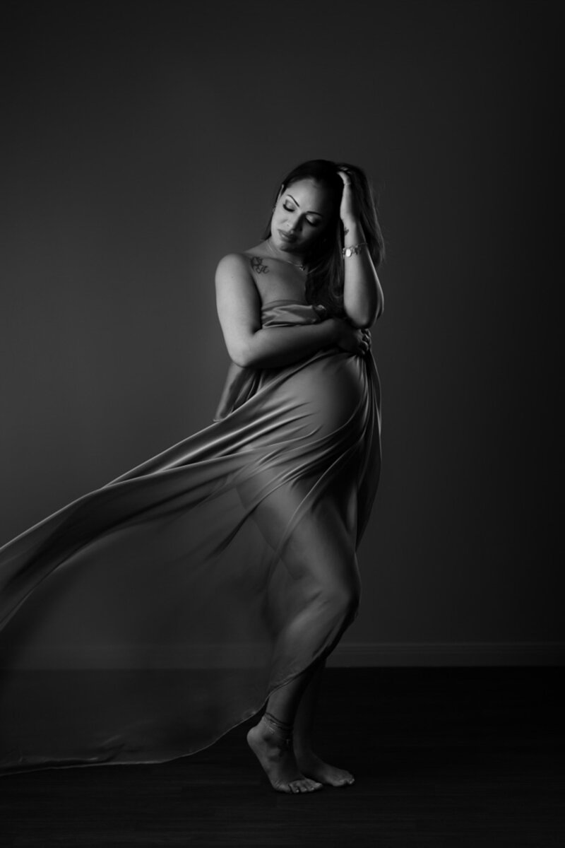 Maternity Portrait with scarf in San Antonio TX