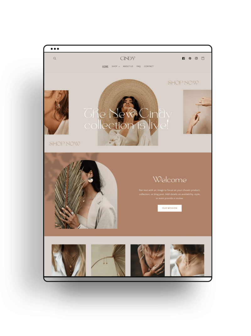 cindy boho shopify theme for jewellery and online shops