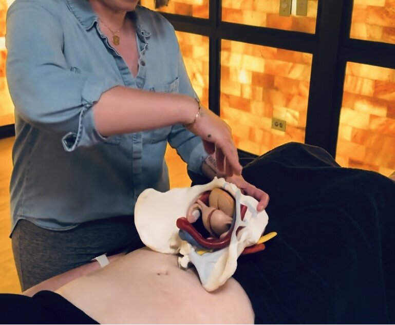 Dr. Lauren providing pelvic floor pt for a patient in sterling IL