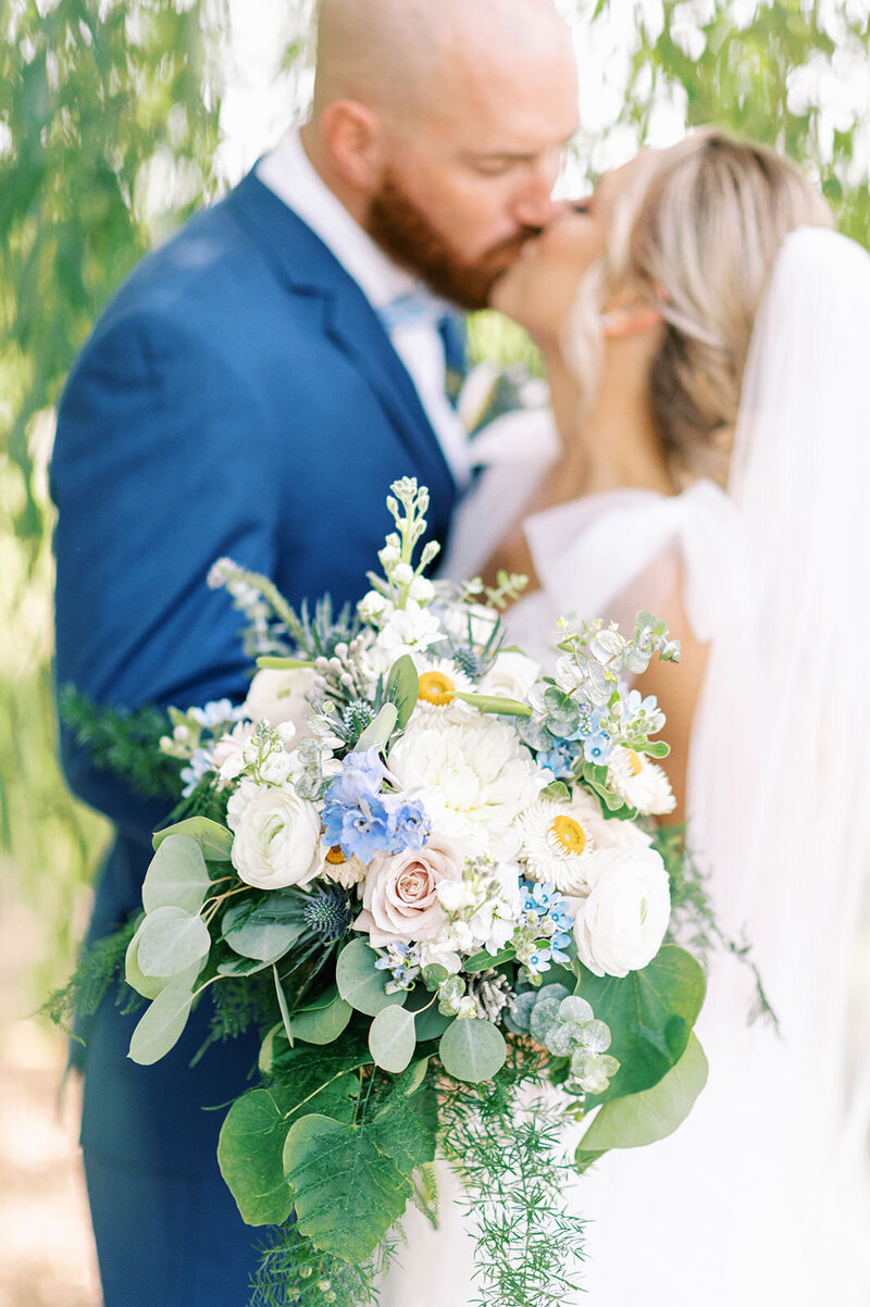 A slate blue and cobalt summer wedding at the Farm at Eagles Ridge in Lancaster, PA