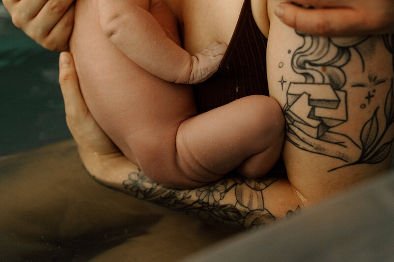 Photo of newborn, home birth