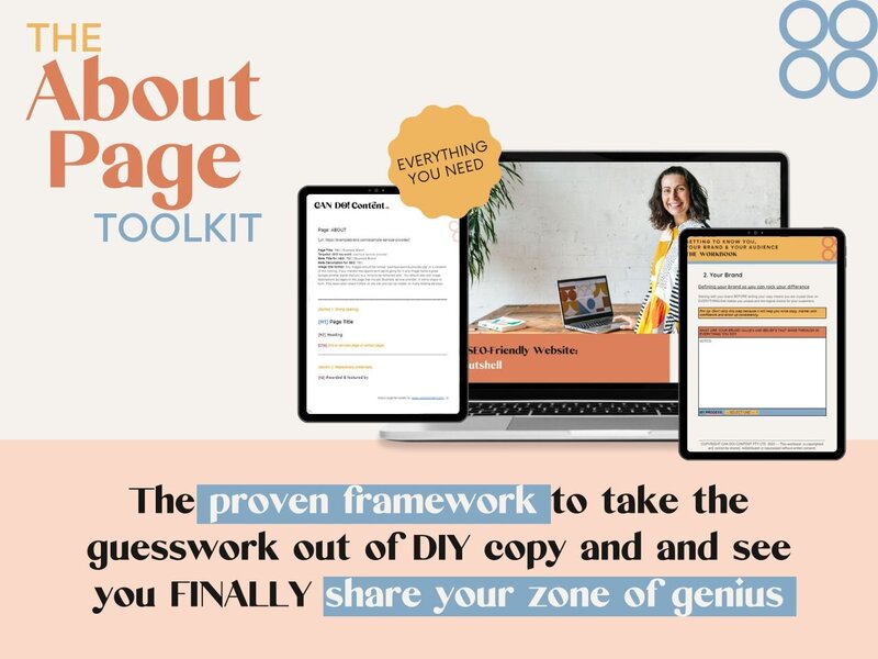 This is not your standard about page copy template but rather a toolkit to help you share your genius.