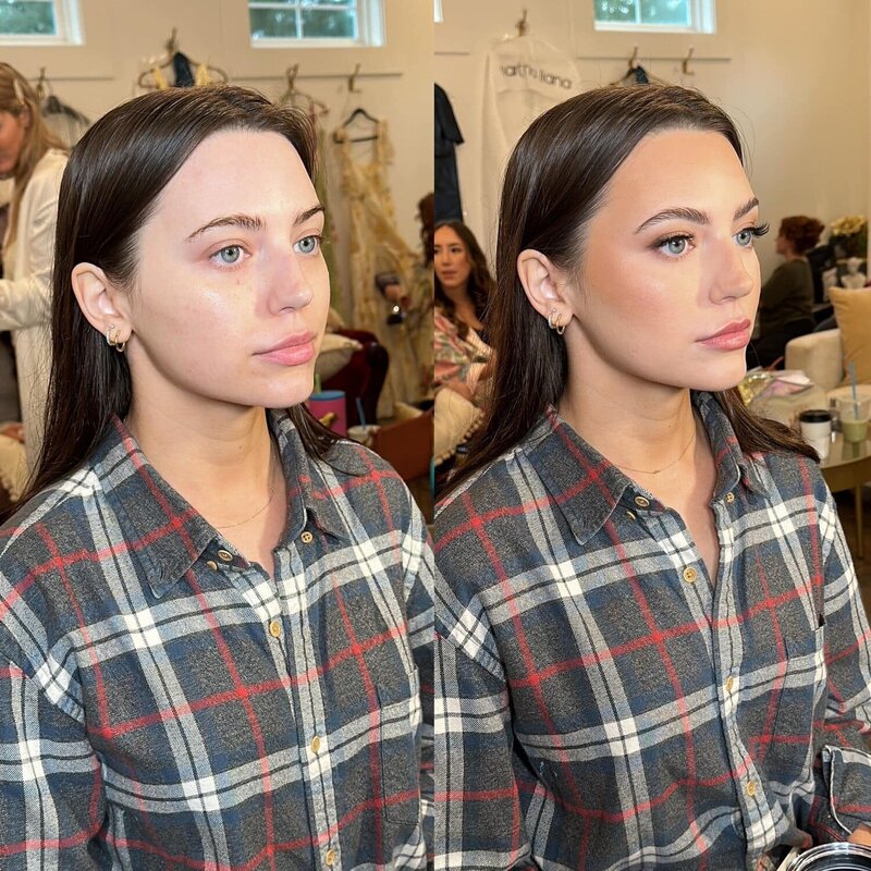 Personalized bridal makeup session by a top Houston makeup artist, capturing the unique style of a Houston bride-to-be.