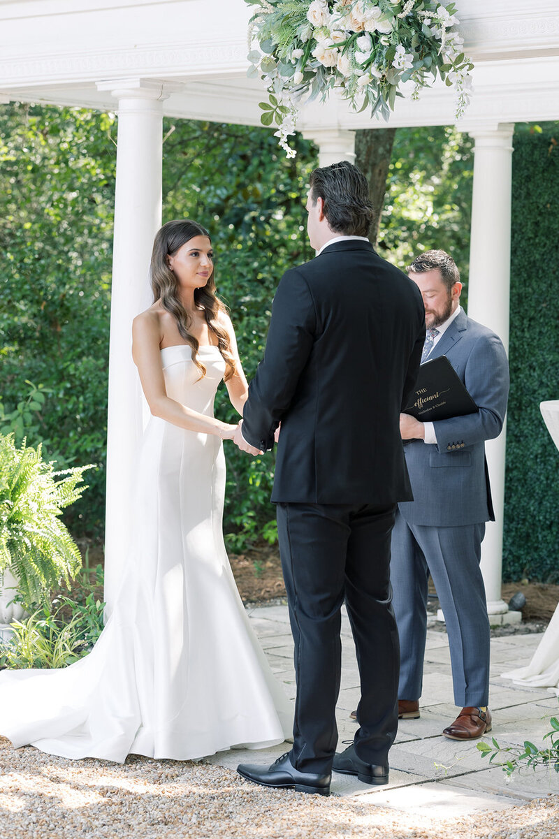 South Carolina photographer | Wedding ceremony  bride and groom holding hands