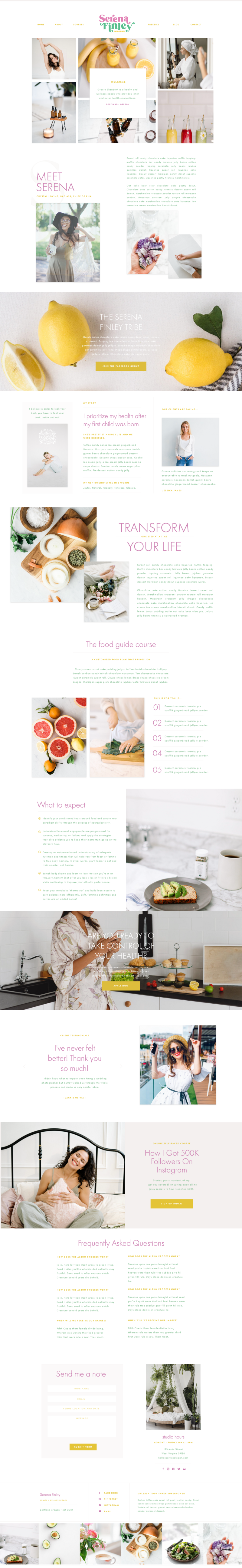 Serena Is a Showit Website Template for Health and Wellness Coaches and Course Creators. Teach Your Clients to Live Healthier and Share Your Passion.