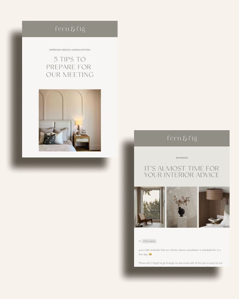 Earthy Flodesk templates for interior designers Fern & Fig 