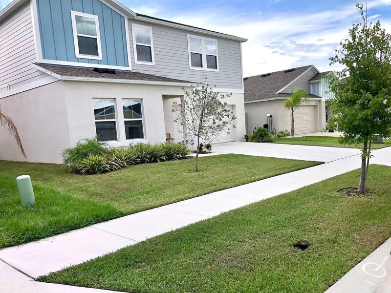 Polk County lawn maintenance before and after