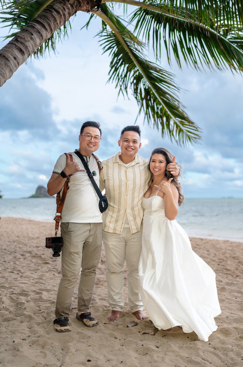 Oahu Hawaii Elopement at Secret Island Beach with Peter 3 Photography, a Joshua Tree and Yosemite Elopement Photographer with bride and groom